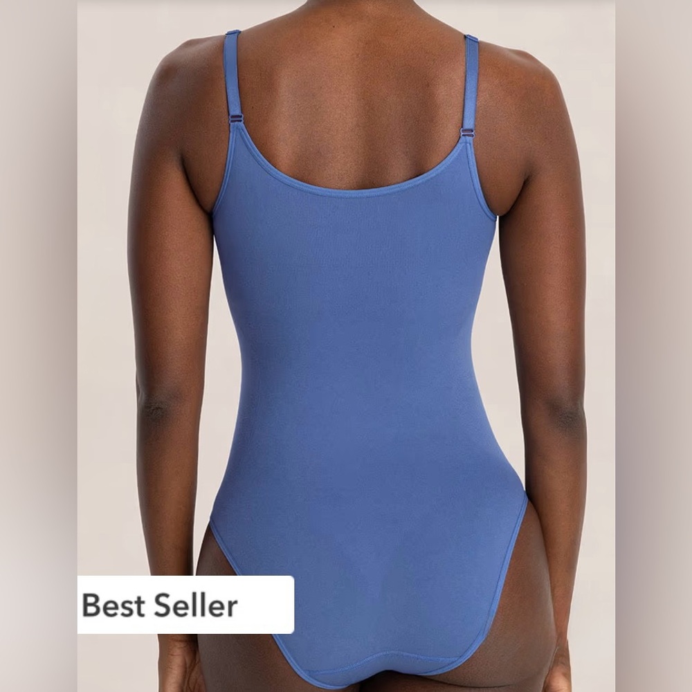 Shapermint All Day Every Day Scoop Neck Bodysuit | Blue | Full Brief | S | NWT - Picture 2 of 11